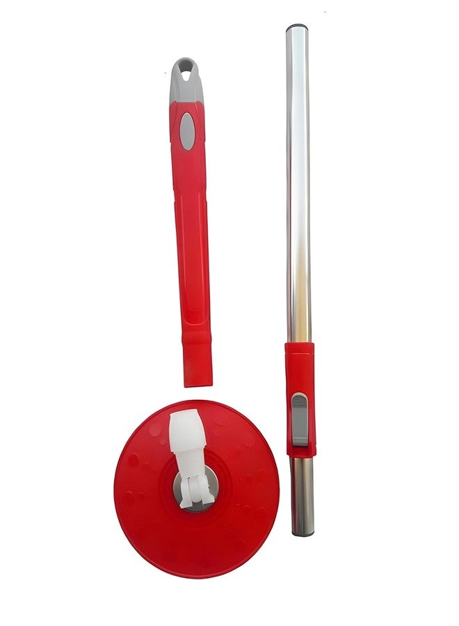 Oblivion Mop Stick Rod | Stainless Steel Spin Mop Rod with Extendable Handle with Head & Microfiber Refill | 360 Degree Rotating Pole/Pocha | Round Plate Floor Rod for Cleaning (Random Color,1Pc) - Image 3